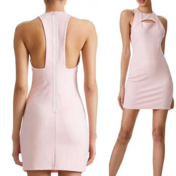 NTW Alice + Olivia Gara Cutout Bodycon Mini Dress in English Rose Size 6 - Picture 3 of 12